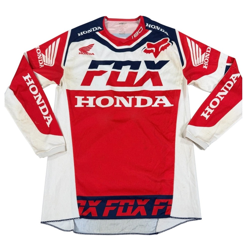 Fox Racing Honda 180 Motocross Jersey Men's Small Red White Blue MX Dirt Bike